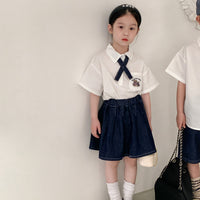 Load image into Gallery viewer, 2 Pieces Set Baby Kid Boys Bow Shirts And Solid Color Shorts Wholesale 230315791
