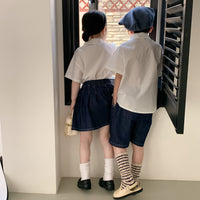 Load image into Gallery viewer, 2 Pieces Set Baby Kid Boys Bow Shirts And Solid Color Shorts Wholesale 230315791
