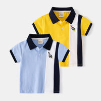 Load image into Gallery viewer, Baby Kid Boys Color-blocking Cartoon Embroidered Polo Shirts Wholesale 230317255
