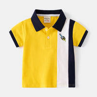 Load image into Gallery viewer, Baby Kid Boys Color-blocking Cartoon Embroidered Polo Shirts Wholesale 230317255
