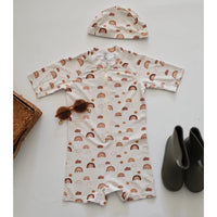 Load image into Gallery viewer, Baby Kid Unisex Striped Cartoon Print Beach Rompers Swimwears Wholesale 230317262
