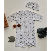 Load image into Gallery viewer, Baby Kid Unisex Striped Cartoon Print Beach Rompers Swimwears Wholesale 230317262
