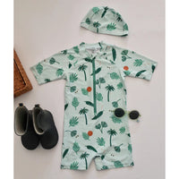 Load image into Gallery viewer, Baby Kid Unisex Striped Cartoon Print Beach Rompers Swimwears Wholesale 230317262
