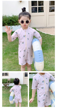 Load image into Gallery viewer, Baby Kid Unisex Striped Cartoon Print Beach Rompers Swimwears Wholesale 230317262
