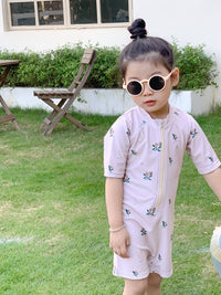 Load image into Gallery viewer, Baby Kid Unisex Striped Cartoon Print Beach Rompers Swimwears Wholesale 230317262
