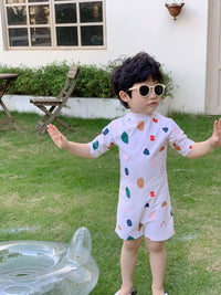Load image into Gallery viewer, Baby Kid Unisex Striped Cartoon Print Beach Rompers Swimwears Wholesale 230317262
