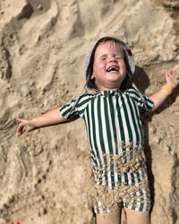 Load image into Gallery viewer, Baby Kid Unisex Striped Cartoon Print Beach Rompers Swimwears Wholesale 230317262
