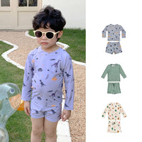 Load image into Gallery viewer, 2 Pieces Set Baby Kid Unisex Beach Dinosaur Cartoon Print Tops And Shorts Wholesale 230317269
