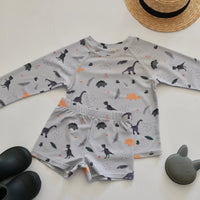 Load image into Gallery viewer, 2 Pieces Set Baby Kid Unisex Beach Dinosaur Cartoon Print Tops And Shorts Wholesale 230317269
