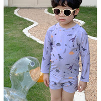 Load image into Gallery viewer, 2 Pieces Set Baby Kid Unisex Beach Dinosaur Cartoon Print Tops And Shorts Wholesale 230317269
