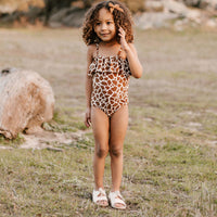 Load image into Gallery viewer, Baby Kid Girls Flower Animals Print Beach Rompers Swimwears Wholesale 230317310
