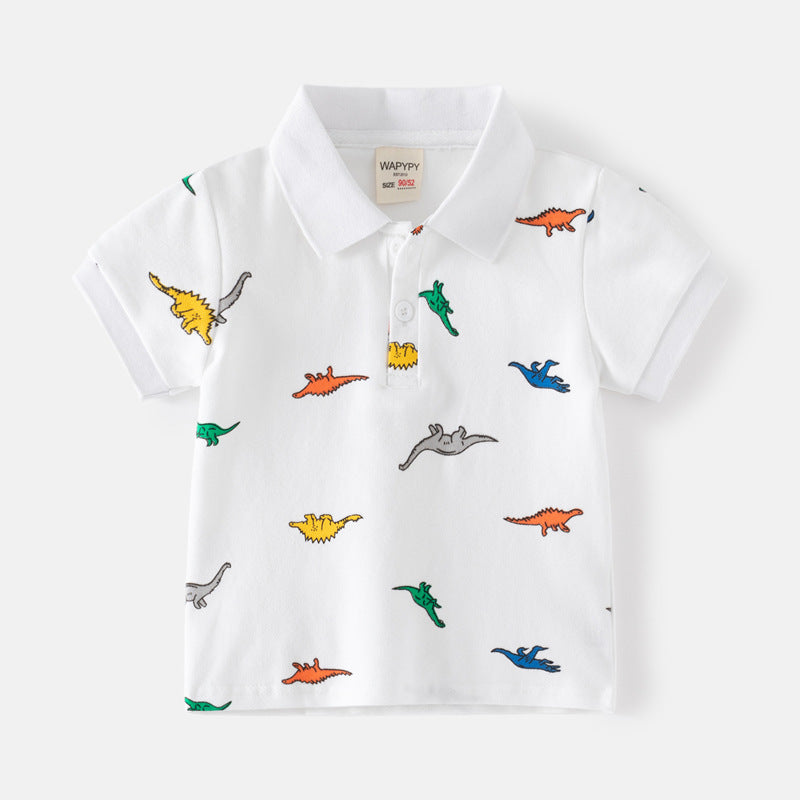 Baby Kid Boys Dinosaur Print Polo Shirts Wholesale 230317317