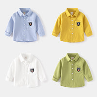 Load image into Gallery viewer, Baby Kid Boys Letters Cartoon Embroidered Shirts Wholesale 230317446
