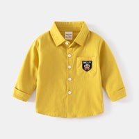 Load image into Gallery viewer, Baby Kid Boys Letters Cartoon Embroidered Shirts Wholesale 230317446
