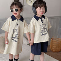 Load image into Gallery viewer, Baby Kid Girls Letters Cartoon Print Dresses Wholesale 230317478

