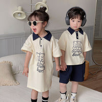 Load image into Gallery viewer, Baby Kid Girls Letters Cartoon Print Dresses Wholesale 230317478
