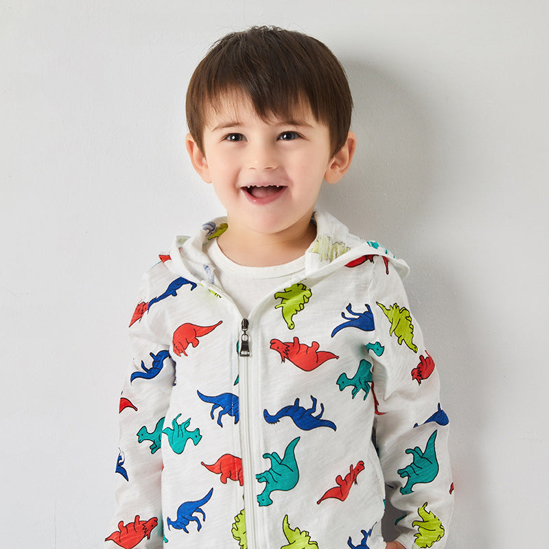 Baby Kid Unisex Dinosaur Cartoon Print Jackets Outwears Wholesale 230317485