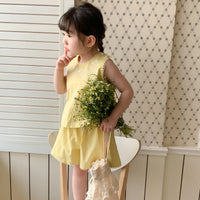 Load image into Gallery viewer, 2 Pieces Set Baby Kid Girls Flower Embroidered Tops And Shorts Wholesale 230321303
