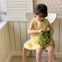 Load image into Gallery viewer, 2 Pieces Set Baby Kid Girls Flower Embroidered Tops And Shorts Wholesale 230321303
