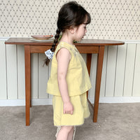 Load image into Gallery viewer, 2 Pieces Set Baby Kid Girls Flower Embroidered Tops And Shorts Wholesale 230321303
