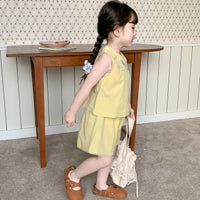 Load image into Gallery viewer, 2 Pieces Set Baby Kid Girls Flower Embroidered Tops And Shorts Wholesale 230321303
