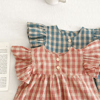 Load image into Gallery viewer, 2 Pieces Set Baby Girls Checked Tops And Shorts Wholesale 230321320

