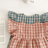 Load image into Gallery viewer, 2 Pieces Set Baby Girls Checked Tops And Shorts Wholesale 230321320
