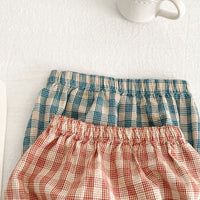 Load image into Gallery viewer, 2 Pieces Set Baby Girls Checked Tops And Shorts Wholesale 230321320
