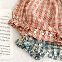 Load image into Gallery viewer, 2 Pieces Set Baby Girls Checked Tops And Shorts Wholesale 230321320
