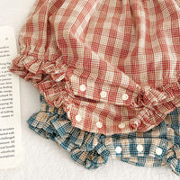 Load image into Gallery viewer, 2 Pieces Set Baby Girls Checked Tops And Shorts Wholesale 230321320
