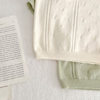 Load image into Gallery viewer, 2 Pieces Set Baby Girls Solid Color Crochet Tops And Shorts Wholesale 230321393
