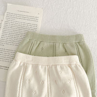 Load image into Gallery viewer, 2 Pieces Set Baby Girls Solid Color Crochet Tops And Shorts Wholesale 230321393
