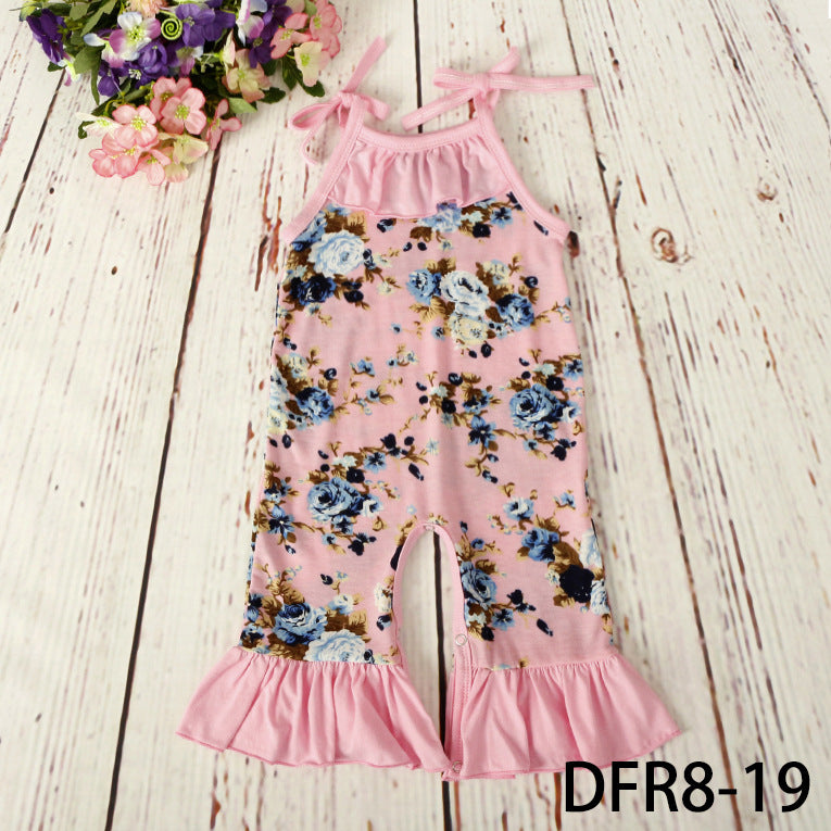 Baby Girls Flower Print Jumpsuits Wholesale 307213534