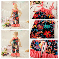 Load image into Gallery viewer, Baby Girls Flower Print Jumpsuits Wholesale 307213534
