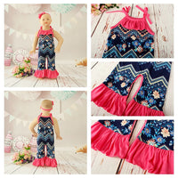 Load image into Gallery viewer, Baby Girls Flower Print Jumpsuits Wholesale 307213534
