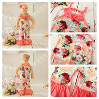 Load image into Gallery viewer, Baby Girls Flower Print Jumpsuits Wholesale 307213534
