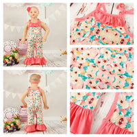 Load image into Gallery viewer, Baby Girls Flower Print Jumpsuits Wholesale 307213534

