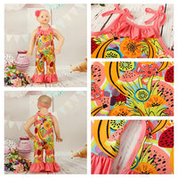 Load image into Gallery viewer, Baby Girls Flower Print Jumpsuits Wholesale 307213534
