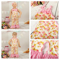 Load image into Gallery viewer, Baby Girls Flower Print Jumpsuits Wholesale 307213534
