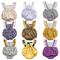 Load image into Gallery viewer, Baby Girls Flower Polka dots Print Rompers Wholesale 491613537
