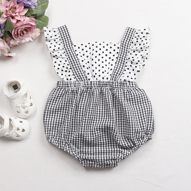 Baby Girls Flower Polka dots Print Rompers Wholesale 491613537