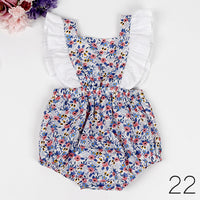 Load image into Gallery viewer, Baby Girls Flower Polka dots Print Rompers Wholesale 491613537
