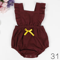 Load image into Gallery viewer, Baby Girls Flower Polka dots Print Rompers Wholesale 491613537
