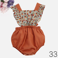 Load image into Gallery viewer, Baby Girls Flower Polka dots Print Rompers Wholesale 491613537

