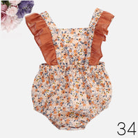Load image into Gallery viewer, Baby Girls Flower Polka dots Print Rompers Wholesale 491613537
