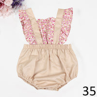Load image into Gallery viewer, Baby Girls Flower Polka dots Print Rompers Wholesale 491613537
