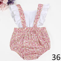 Load image into Gallery viewer, Baby Girls Flower Polka dots Print Rompers Wholesale 491613537
