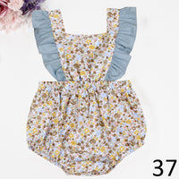 Load image into Gallery viewer, Baby Girls Flower Polka dots Print Rompers Wholesale 491613537
