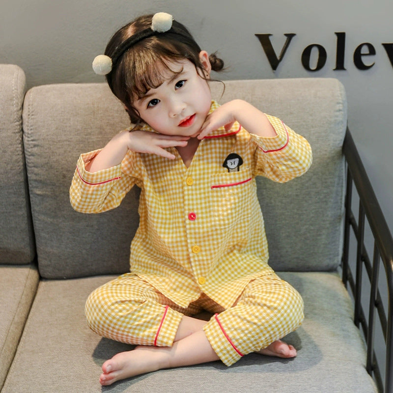 2 Pieces Set Baby Kid Girls Cartoon Embroidered Tops And Checked Pants Wholesale 230323401