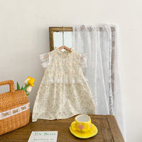 Load image into Gallery viewer, Baby Kid Girls Flower Lace Embroidered Print Rompers Wholesale 230323408
